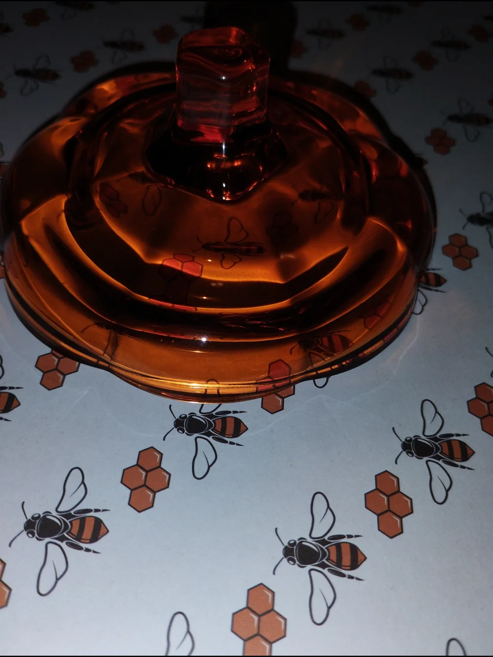 Amber Glass Pumpkin Candy Jar with Lid